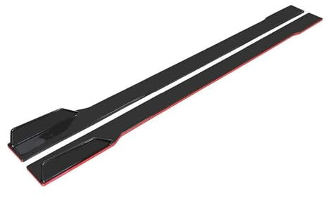6PCS 2m/2,2m Universal Side Rock Spoiler Seitenschweller Verlängerung Rocker Panels Lip Splitter Stoßstange Rot Carbon Schwarz Auto Styling Auto Seitenschweller Trittbretter Schweller(Carbon red 2m B)