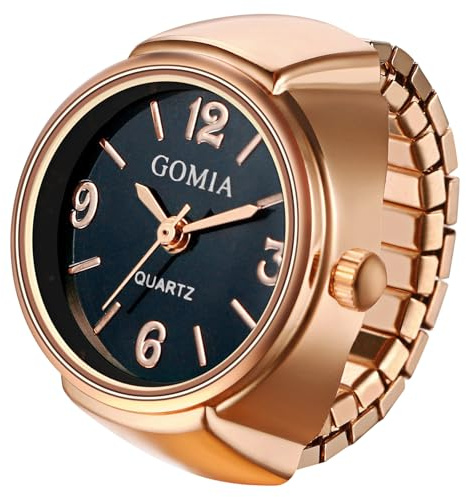 Oidea Herren-/Damen-Fingeruhr: elegantes, rundes Zifferblatt, elastisch, analog, Quarz, Fingeruhr, Ring, dehnbares Band, leicht ablesbar, verstellbare Ringuhr, Valentinstag, Geburtstag,