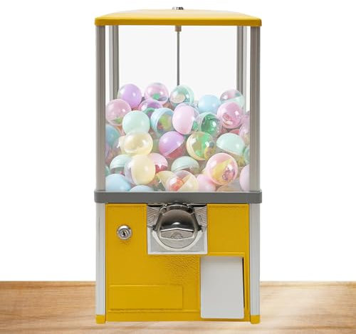 Distributeur automatique commercial, machine commerciale de gomme à bonbons, machine de loterie automatique à capsules, distributeur automatique professionnel, pour 4,5 à 5,5 cm(Yellow,1 EUR/One Times