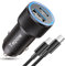 Caricabatterie Auto 60W, Caricatore Auto USB C Presa USB Auto PD/QC3.0, Carica Batteria Telefono per Auto Spinotto Cellulare Accendisigari USBC con Cavo per iPhone 15 16,Samsung Galaxy S25 S24 S23 S22