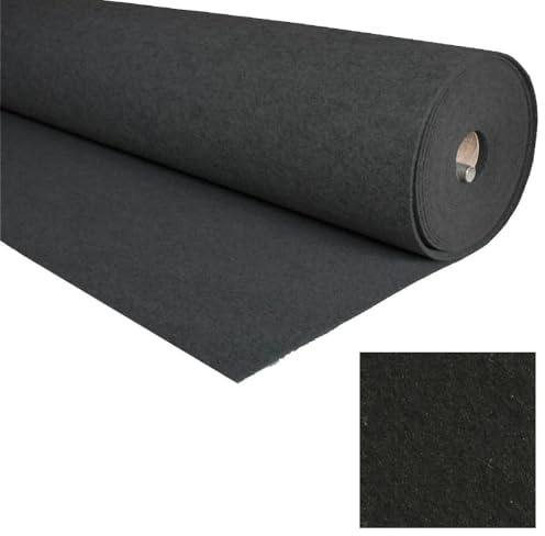 Moqueta Ferial por Metros para Bodas, Eventos y Pasillo, 5m x 200cm, Negro | Pelo corto de polipropileno frisse resistente al paso continuo | Se enrolla para transportar | Lavado a mano