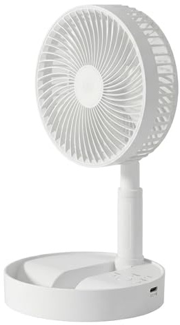 USB Powered Desk Fan Portable Electric Fan 180° Rotatable Head Quiet Desk Fan with 4-Speed 34-Inch Extendable stand Built-in 7200mAh Rechargeable Battery for Bedroom Home Office