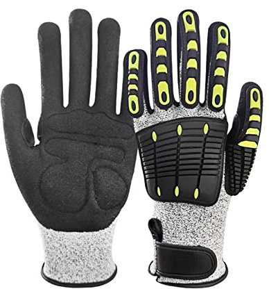 KENBT Anti Vibrazione Antiurto Antiurto Riduttore Guanti da lavoro for la perforazione Miniera-carbone sul posto di lavoro Guanti anti-vibrazione for utensili elettrici,Presa sicura(Medium)