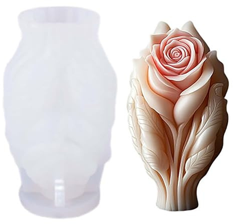 Rose Flower Tulip Succulent Cylinder Molds Silicone Wave Spiral Candle Mold - Silicone Resin Casting Molds for Candle & Resin & Soap Craft Supplies