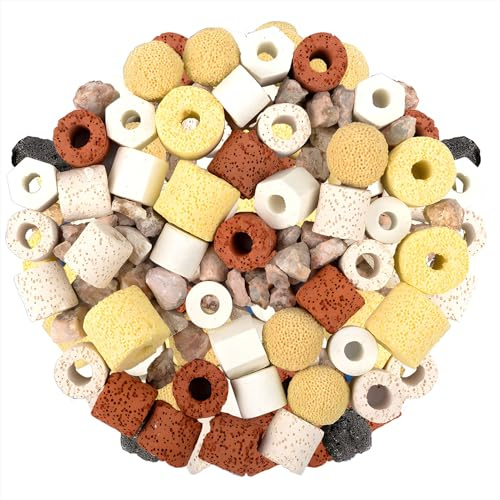 10 in 1 Aquarium Filter Media, Aquarium Sump Filter, Freshwater Marine Filter, for Fish Tank Pond (4.6lb with Mesh Bag)
