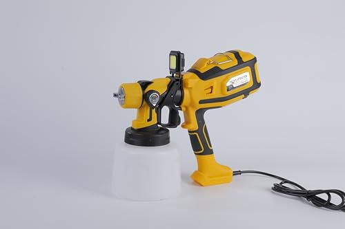 SternSinn Sistema de pulverización de pintura HVLP de 850 W, pistola de pintura eléctrica con 4 boquillas y 3 patrones de pulverización, flujo ajustable de 1200 ml/min con luz de trabajo LED y