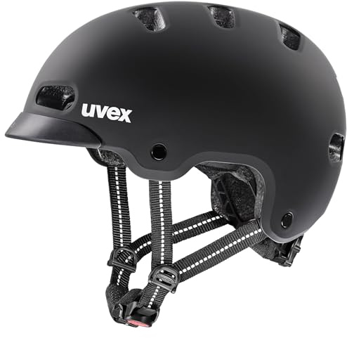uvex 4kidz Kinderfahrradhelm, Black matt, 55-58 cm