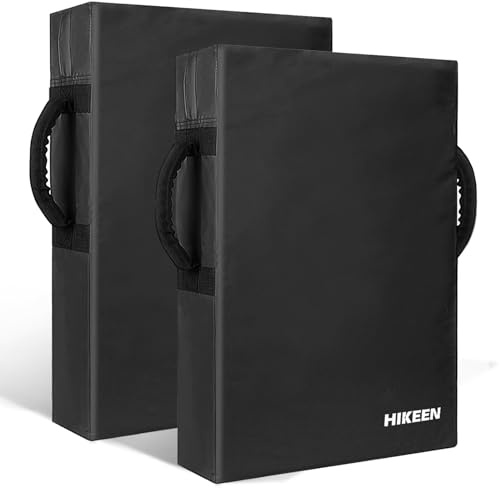 BOOSTEADY Lot de 2 Bouclier de Frappe, 16 x 24 Coussin de Frappe en Mousse, Paos de Boxe Bouclier de Boxe, Coussinet de Blocage avec Poignées pour MMA Kickboxing thaï Karaté Taekwondo Martial Art