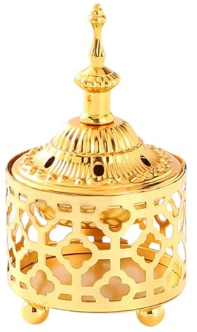 ZHAPEG Bruciatori di incenso vintage in metallo, stile arabo, ciotola con coperchio, per casa, ufficio, yoga, spa e meditazioni