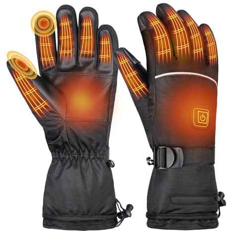 bergxperten VolcaPox heated gloves Rechargeable Heated Gloves for Men and Women, Waterproof Touchscreen Winter Gloves with 3 Temperature Settings for Outdoor Activities