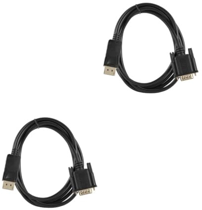 SHINEOFI 2 Pièces Câble Displayport vers Vga avec Connecteur Verrouillable Adaptateur Vidéo pour Écran Pc Connexion Stable et Or Plaqué Remplacement Pratique et Fiable