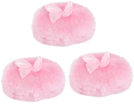 VALICLUD Piumini Rosa Design Creativo Fiocco Adorabile largo Pelo Morbido Set da 3 Soffice e Facili da Usare una Mano Sicuri per Uso Infantile per Polvere Talco e Polverina