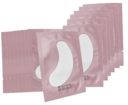 DEVNWIGMO 50 Pezzi Eyelash Eye Pads Estensione Ciglia Sottopad Perming Schermo Antipolvere Non Tessuto Comfort Applicazione Professionale Adatti a Salone Trucco, Rosa