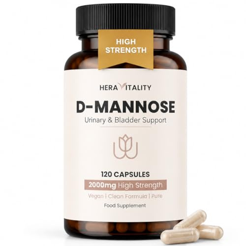 D Mannose Capsules 2000mg High Strength – UTI Support for Women – Urinary & Bladder Support Supplement – 120 Vegan Capsules – UK Made