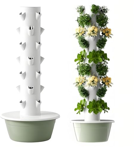 GLBMXDD Tour de Culture hydroponique Verticale, Jardin aéroponique d'intérieur automatisé avec Lampes de Croissance LED et minuterie Automatique, pour Fruits et légumes. Green-7thfloor