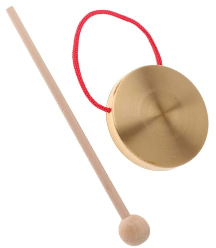 Gong – Mini campana | Caja de música en miniatura, clang, tambor, instrumento de percusión, gong, instrumentos de percusión, clang de meditación, el sonido puede viajar lejos, más fo