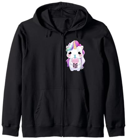 Une Jolie Licorne boit Boba Thé Bubble Tee Licorne Sweat à Capuche