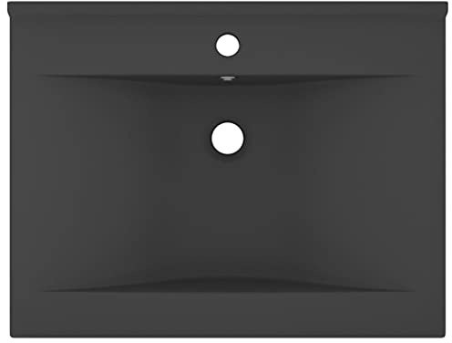 Generico Lavabo con Foro Rubinetto Grigio Scuro Opaco 60x46 cm Ceramica,Articoli di ferramenta,Prodotti Idraulici,Articoli Idraulici,Lavandini,Lavandini Bagno,Grigio,15.9 kg,147027