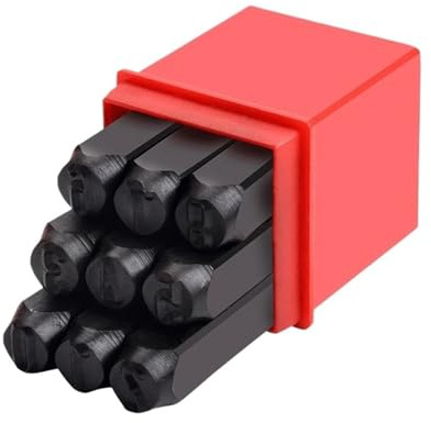 TOOLNOX Zahlen- und Buchstaben-Stanzset 2/2,5/3/4/5/6 mm Zahlenstempel-Set aus legiertem Stahl mit Aufbewahrungsbox, Stanzer, Metall, Leder, Basteln, DIY(2mm)