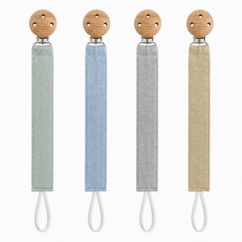 Venmiiro Silicone Dummy Clip BPA Free Pacifiers Clips for Baby 4 Pack | Universal Dummy Clips Holder for Boys and Girls, Fits Most Soothers, Pacifiers, Teethers and Teething Toys