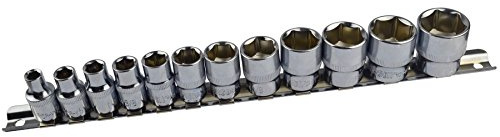 12pc Imperial SAE AF 1/4 - 7/8 Sockets 6 Point with Rail Shallow 3/8 dr AT941