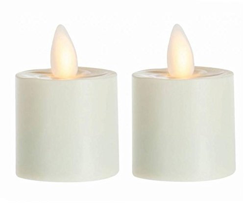 sompex 2er Set Flame LED Teelicht 39000 Elfenbein, fernbedienbar
