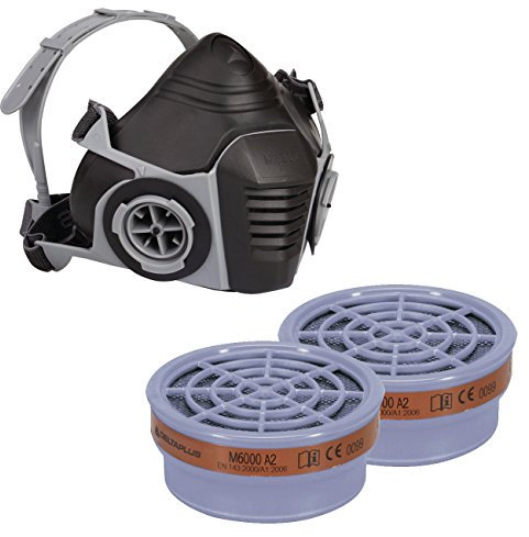 Delta Plus KIT Semimascara de Termoplástico: M6200 JUPITER Media mascarilla reutilizable + 2 x Filtros: M6000 A2 EN 14387