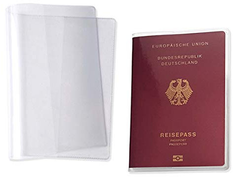 Extra stark preiswert günstig kristall-klar - Reisepasshülle - nur ePass ab 04/2017 und den Kinderreisepass - GARANTIERT MADE IN GERMANY nach DIN EN 71-3 hält sicher länger als ihr Pass gültig ist