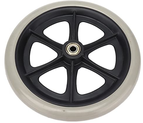 Roues de Marcheur, Pièces de Rechange de Roue de Fauteuil Roulant Avant Roulette de Marcheur en PU de 8 Pouces Antidérapante avec Roulement à Billes Gris, pour Marcheur, Déambulateur