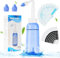 URAQT Neti Pot, Nasal Rinse Kit Nose Wash Cleaner, 300ml Sinus Rinse Bottle with 20 Nasal Wash Salt Packets and 10 Thermometer Sticker, Pressure Rinse Nasal Irrigation for Baby and Kid BPA Free