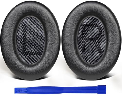 SoloWIT Lammleder Ohrpolster für Bose QC35 und QC35 ii – Schwarz
