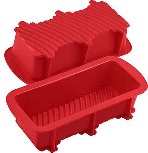 Anaeat Silicone Baking Bread Loaf Pans Set of 2, Nonstick loaf pan - Just PoP Out! Standard Baking Molds for Homemade Breads, Meatloaf, Cakes, Brownies, BPA Free & Oven Safe & Dishwasher Safe
