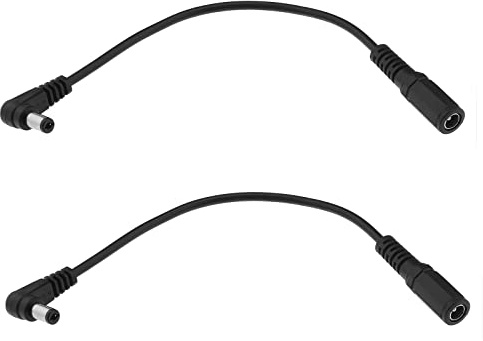 Create idea 2 STÜCKE DC Power Verlängerungskabel 90 Grad 5,5 Mm X 2,1 Mm Rechtwinkliger Stecker auf Buchse Stecker Jack Verlängerungskabel für CCTV-Überwachungskameraüberwachung 20 cm