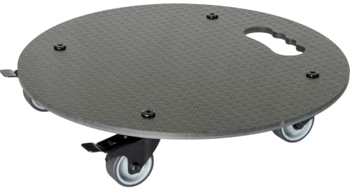 WAGNER Pflanzenroller HPL Black Ø 38 x 7,5 cm I Blumenroller für Außenbereich + Innenbereich I Kübelroller HPL I 2 Total-Feststeller I Tragkraft 100 kg I Made in DE - 20063001
