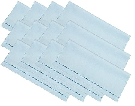 PATIKIL Eyeglass Microfiber Cleaning Cloth 6x6, 12 Pack Glasses Cleaning Cloth Soft Suede Wipe Screen Cloth for Camera Lens Eyeglasses Screens in Individual Vinyl Pouch, Blue