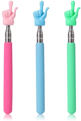 3 Piezas de Punteros Telescópicos para Profesores, Puntero Telescópico Puntero de Pizarra Blanca Puntero de Mano para Ayuda en el Aula del Profesor (Rosa, Azul, Verde)