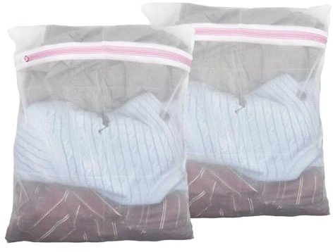 2 Stück Wäschenetz für Waschmaschine, Wäschebeutel 50 x 60cm, Wäschenetz Klein mit Versteckter Reißverschluss, Waschsack Verformung und Falten der Kleidung zu Berhindern, Waschnetz Schützt Kleidung