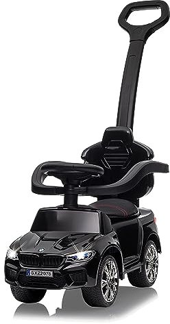 JAMARA 464002 Push-Car BMW M5 nero 2in1 - Macchinina Cavalcabile per Bambini, Auto Cavalcabile, Musica, Protezione Antiribaltamento, Luci LED, Ruote Silenziose