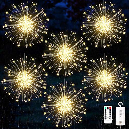 KIKILIVE Luci Fuochi d'Artificio Fatate Natalizie da Esterno,Catena Luminosa Filo di Rame con 120 LED,Luci Addobbi Natalizi Stringa Lampada 8 modalità
