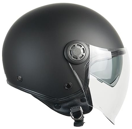 SKA-P Casco open face, 1SHA ZEN MONO Nero opaco, M (57-58cm)