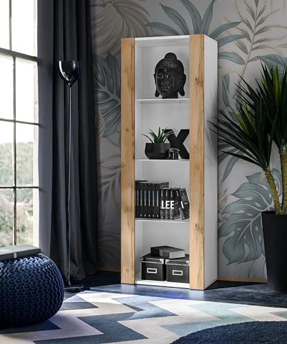 Komodee Vitrine Tivoli Wotan/Weiß 55x159x35 cm