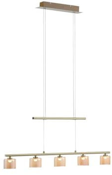 Paul Neuhaus LED-Pendelleuchte - Weiß - Messing - Glas - 5-flammig - 80 x 120 cm - höhenverstellbar
