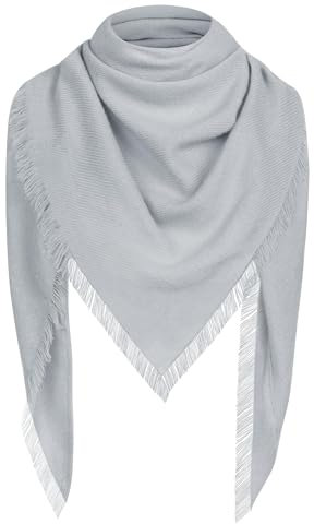 MELLIEX Dreieckstuch Damen, Dünn Strickschal Warm Weich Dreieck Halstuch Schultertuch Frauen für Herbst und Winter, Grau
