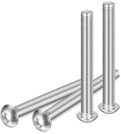 DTGN Paquete de 4 Tornillos de Cabeza Redonda M10-1.5x90mm Tornillos | con Hexágono Interior, de Rosca Completa, Acero Inoxidable 304 18/8, Bueno para Máquinas