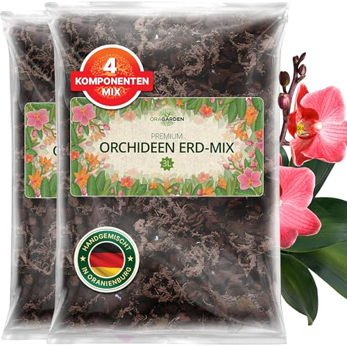 ORAGARDEN Orchideenerde für Zimmerpflanzen und Garten - 6L Orchideensubstrat für Pflanzen, Palmen, Blumen - 4 Komponenten Blumenerde