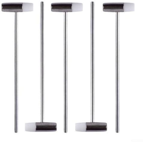 Gummihammer doppelseitig, klein, Reparaturwerkzeug, DIY-Metall-Gummihammer für Reparatur, Uhren, Heimwerker, 5 Stück
