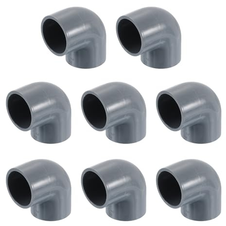 QUARKZMAN 32mm 90 Grad Pvc Rohrverbinder Winkel 8 Stück Reduzierverbinder Reduzierstück Rohrverschraubung Rohrkupplung Adapter für Garten Bauernhof Bewässerung Wasserrohr Armaturen, Grau