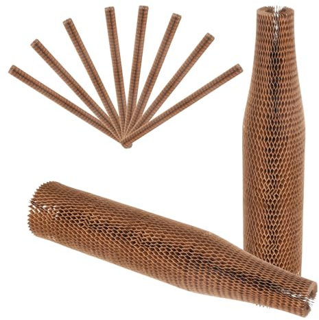 QUARKZMAN 10pcs Protège-Bouteilles de Bordeaux, 17.7 Pouces Manchons en Nid d'abeille pour Bouteilles en Verre Fournitures d'emballage Cadeau Marron