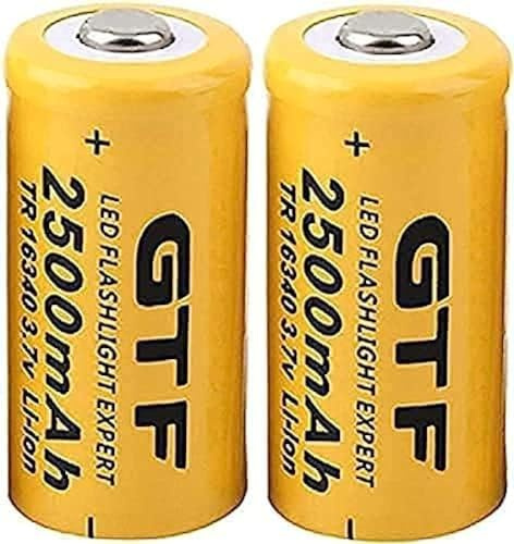 2 Uds 16340 Baterías Recargables Li-Ion 2500mAh 3,7 V Batería De Litio 16340