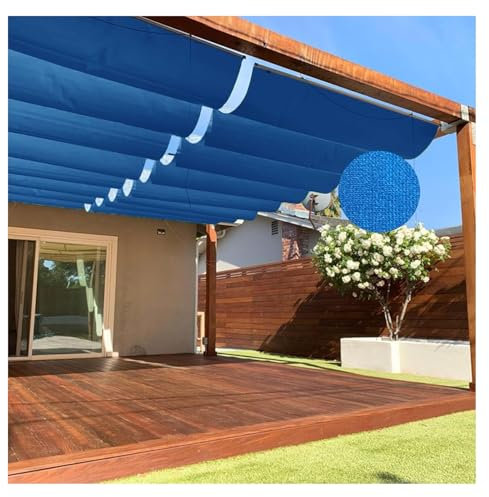 QWEASDF U-shaped wave sunshade，Outdoor Retractable Pergola Sun Shade Canopy Patio Shelter ，for Garden Porch Beach Pavilion Grill Gazebo Modern Yard Grape Trellis Pergola(W2*L20m/W6.56*L65.62ft)